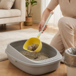 Portable Detachable Extended Cat Litter Scoop Non-Stick Plastic Sand Shovel Deepen Long Handled Poop Feces Removal
