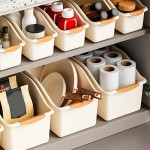 Easy To Clean Multi-Functional Storage Box Set Curved Space-Saving Design Stackable Organizer Bins Home Organization