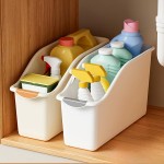Easy To Clean Multi-Functional Storage Box Set Curved Space-Saving Design Stackable Organizer Bins Home Organization