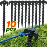 Weather Resistant 10pcs Outdoor Camping Tent Pegs Ground Nails Screw Anchor Stakes Hiking Pins Accessories
