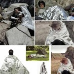 Reliable Emergency Thermal Poncho Blanket Lightweight Folding Water Resistant Windproof Sunshade Reusable First Aid Camping Mat Pad Cover
