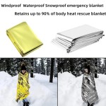 Reliable Emergency Thermal Poncho Blanket Lightweight Folding Water Resistant Windproof Sunshade Reusable First Aid Camping Mat Pad Cover