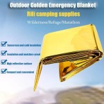 Reliable Emergency Thermal Poncho Blanket Lightweight Folding Water Resistant Windproof Sunshade Reusable First Aid Camping Mat Pad Cover