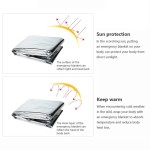Reliable Emergency Thermal Poncho Blanket Lightweight Folding Water Resistant Windproof Sunshade Reusable First Aid Camping Mat Pad Cover