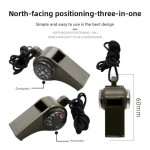 Space-saving Army Green 3-in-1 Camping Hiking Emergency Survival Whistle Compass Thermometer Outdoor Tools