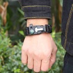 Easy To Carry Outdoor Survival Umbrella Rope SOS Bracelet Emergency Rescue Compass Sport Tactical Whistle Bracelets(No flint