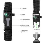 Easy To Carry Outdoor Survival Umbrella Rope SOS Bracelet Emergency Rescue Compass Sport Tactical Whistle Bracelets(No flint