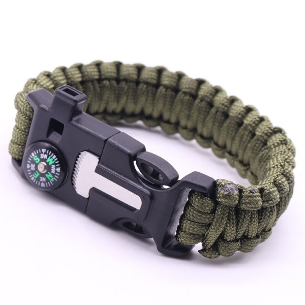 Easy To Carry Outdoor Survival Umbrella Rope SOS Bracelet Emergency Rescue Compass Sport Tactical Whistle Bracelets(No flint