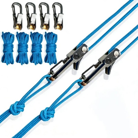 Waterproof 2Pack Retractable Rope Roller Tensioner Heavy Duty Tie Down Camping Boating Home Storage Outdoor Use