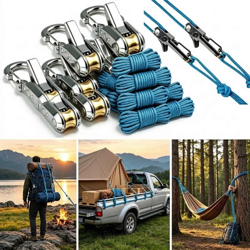 Waterproof 2Pack Retractable Rope Roller Tensioner Heavy Duty Tie Down Camping Boating Home Storage Outdoor Use