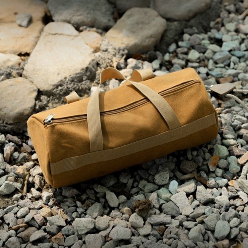 Compact Camping Tools Storage Bag Large Capacity Cylinder Tent Stake Lightweight Peg Ground Nail Holder Outdoor