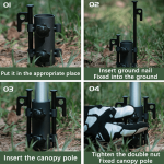 Stackable 1Pcs Outdoor Camping Adjustable Canopy Pole Holder Large Diameter Bracket Tent Accessories Strut Fixing Tube Base