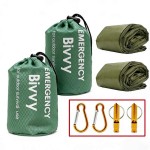 Quick Dry Portable Emergency Survival Sleeping Bag Camping Waterproof Windproof Bivy Sack Outdoor Hiking Mylar Blanket Kit