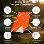 Quick Dry Portable Emergency Survival Sleeping Bag Camping Waterproof Windproof Bivy Sack Outdoor Hiking Mylar Blanket Kit