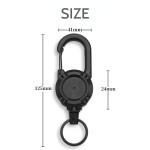 Foldable Steel Wire Tactical Automatic Retractable Buckle Rope Camping Supplies Anti-theft Elastic Keychain Carabiner