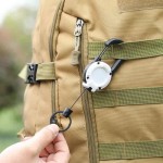 Foldable Steel Wire Tactical Automatic Retractable Buckle Rope Camping Supplies Anti-theft Elastic Keychain Carabiner