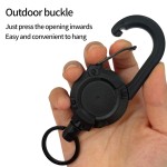 Foldable Steel Wire Tactical Automatic Retractable Buckle Rope Camping Supplies Anti-theft Elastic Keychain Carabiner