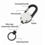 Foldable Steel Wire Tactical Automatic Retractable Buckle Rope Camping Supplies Anti-theft Elastic Keychain Carabiner
