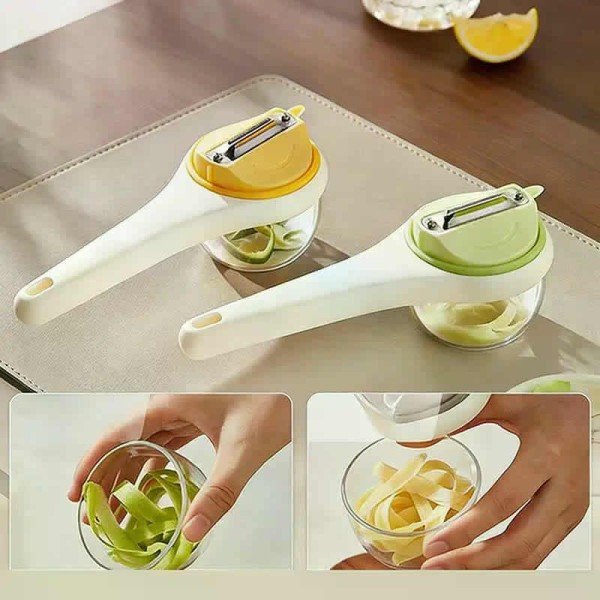 Durable Peeler Storage Box Fruit Vegetable Double-Sided Stainless Steel Multi-Functional Suitable Kitchen