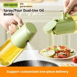Lightweight 2in1 Oil Spray Bottle 500ml High Borosilicate Glass Cooking Dispensers Olive Sprayer Mister Air Fryer Salad Baking