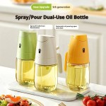 Lightweight 2in1 Oil Spray Bottle 500ml High Borosilicate Glass Cooking Dispensers Olive Sprayer Mister Air Fryer Salad Baking