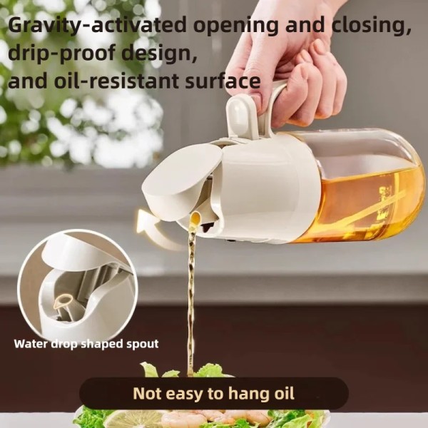 Lightweight 2in1 Oil Spray Bottle 500ml High Borosilicate Glass Cooking Dispensers Olive Sprayer Mister Air Fryer Salad Baking