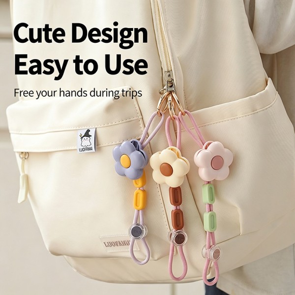 Washable Flower Hat Clip-On Bag Hanging Travel Portable Backpack Glove Anti-Loss Attachment Durable Stylish Multi-Functional Clip