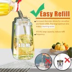 Space-saving Olive Oil Dispenser 15.8oz 470ml 2in1 Sprayer Pourer Salads Frying Grilling Ideal Kitchen Glass Bottle