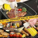 Space-saving Olive Oil Dispenser 15.8oz 470ml 2in1 Sprayer Pourer Salads Frying Grilling Ideal Kitchen Glass Bottle