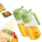 Space-saving Olive Oil Dispenser 15.8oz 470ml 2in1 Sprayer Pourer Salads Frying Grilling Ideal Kitchen Glass Bottle