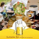 Space-saving Olive Oil Dispenser 15.8oz 470ml 2in1 Sprayer Pourer Salads Frying Grilling Ideal Kitchen Glass Bottle