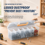 Washable 7-in-1 Portable Hardware Storage Box Detachable Small Bins Multifunctional Organizer Screws Nuts Household Parts
