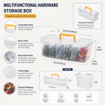 Washable 7-in-1 Portable Hardware Storage Box Detachable Small Bins Multifunctional Organizer Screws Nuts Household Parts