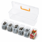 Washable 7-in-1 Portable Hardware Storage Box Detachable Small Bins Multifunctional Organizer Screws Nuts Household Parts
