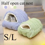 Waterproof Foldable Winter Pet Sleep Bed Bag Cats Dogs Thickened Semi-Enclosed Design Soft Indoor Christmas Warm autumn