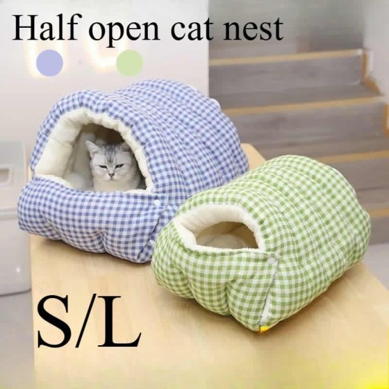 Waterproof Foldable Winter Pet Sleep Bed Bag Cats Dogs Thickened Semi-Enclosed Design Soft Indoor Christmas Warm autumn