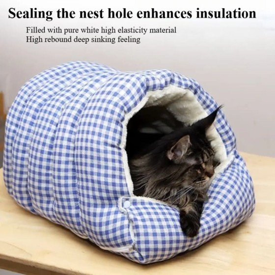 Waterproof Foldable Winter Pet Sleep Bed Bag Cats Dogs Thickened Semi-Enclosed Design Soft Indoor Christmas Warm autumn