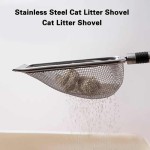 Waterproof Stainless Steel Cat Litter Scoop Durable Easy Clean Ergonomic Handle Rust-Resistant Ideal Quick Waste Removal