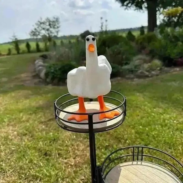 Easy To Clean Creative Middle Finger Duck Cute Resin Statue Decoration small Desktop Ornaments Garden Art Home Office Decorative