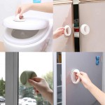 Sleek Multi-purpose Self-adhesive Round Door Handle Auxiliary Knobs Plastic Furniture Wardrobe Pulls Glass Window Refrigerator Pull