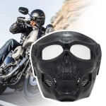 Removable Cycling Colored Goggle Motorcycle Skull Skeleton Mask Windproof Full Face Paintball Game Tactical Protection Helmet