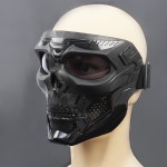 Removable Cycling Colored Goggle Motorcycle Skull Skeleton Mask Windproof Full Face Paintball Game Tactical Protection Helmet