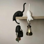 Rechargeable 3D Printed Cat Inverted Hanging Ornament Hook Cat-Shaped Storage Home Decor Key Indoor Idea Pet Lover