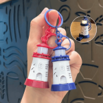 Brilliant Retro Mini Light-Up Lighthouse Keychain Backpack Pendant Gift Hanging Keyring Desk Decor Small Night Lamp