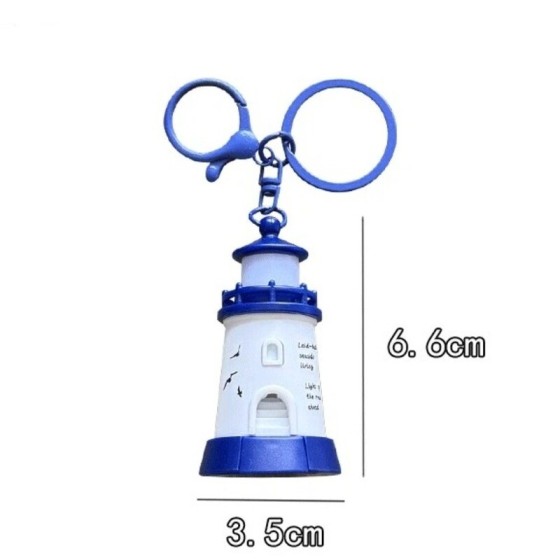 Brilliant Retro Mini Light-Up Lighthouse Keychain Backpack Pendant Gift Hanging Keyring Desk Decor Small Night Lamp