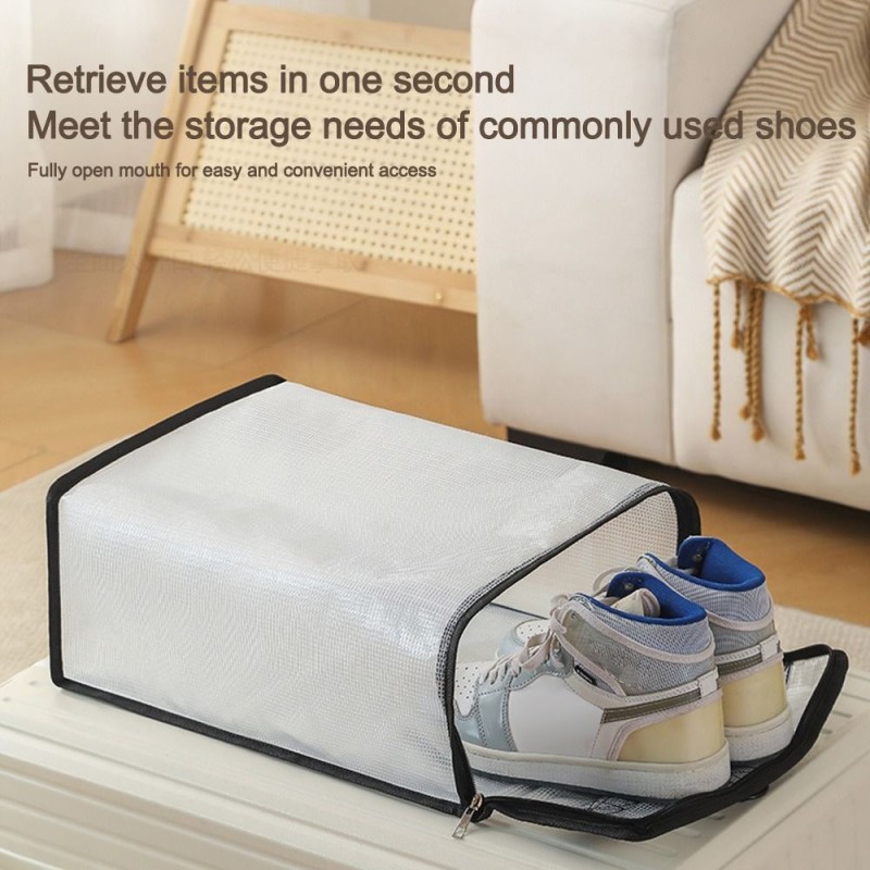 Easy To Install Portable PVC Travel Shoe Bags Zipper Breathable Storage Waterproof Moisture Proof Dust Makeup Laundry Bag