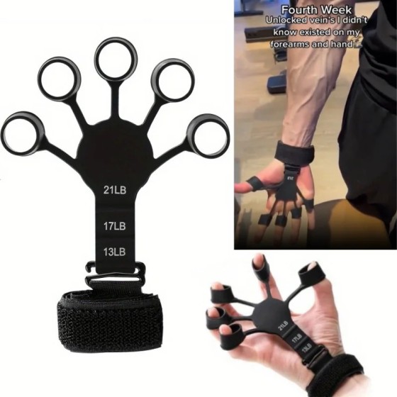 Long Lasting Finger Exerciser Hand Grip Strengthener Adjustable Silicone Forearm Wrist Trainer Fitness Workouts Home Gym