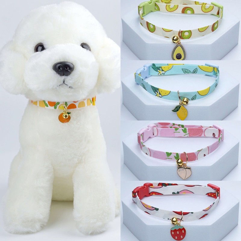 Bite-resistant Kawaii Cat Collar Bell Cute Necklace Small Dog Pet Flower Adjustable Kitten Neck Accessories