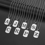 Stackable Delicate Initial Name Letters Charm Pendant Necklace Men Alphabet A-Z Stainless Steel Jewelry Women Collar Hombre