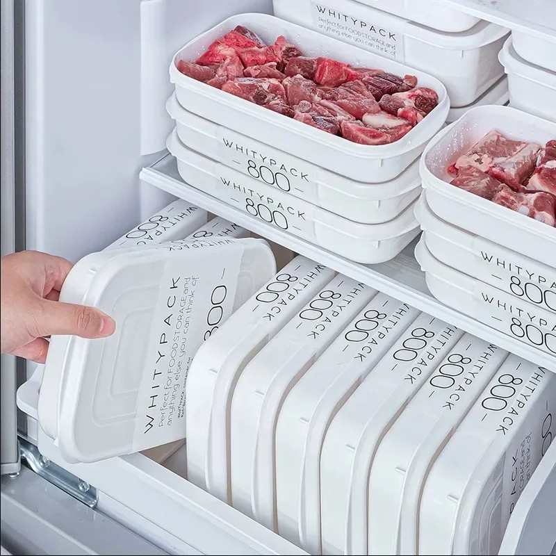 Lightweight Refrigerator Large Capacity White Crisper Box Kitchen Storage Food Container Store Keep Fresh Seal